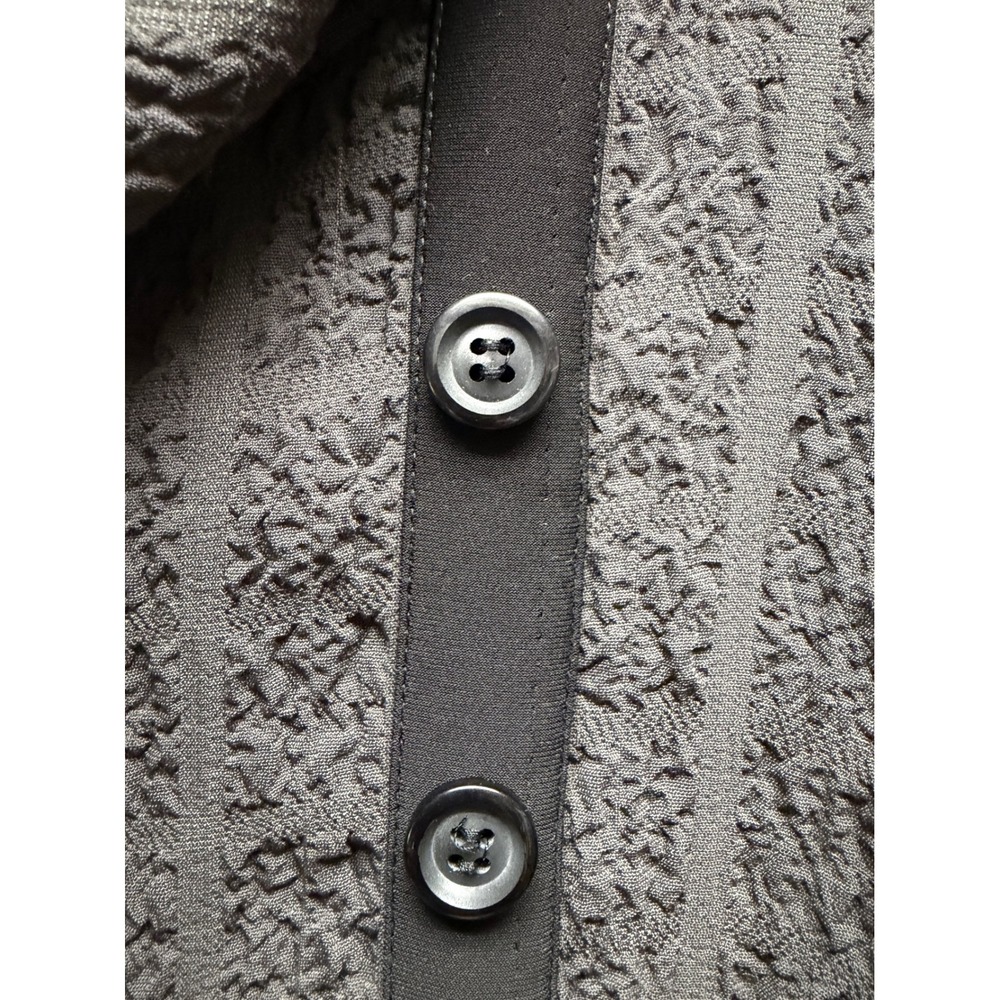 Jason Womens Charcoal Gray Textured Cowl Neck Tunic Top Button Detail Small - Picture 2 of 10
